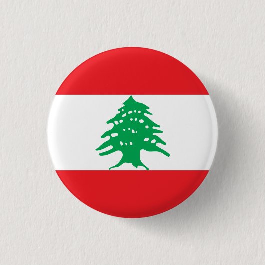 Libanese vlag, vlag van Libanon Ronde Button 3,2 Cm (Voorkant)