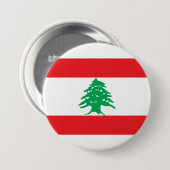 Libanese Vlag (Vlag van Libanon) Ronde Button 7,6 Cm (Voorkant /achterkant)