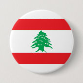 Libanese Vlag (Vlag van Libanon) Ronde Button 7,6 Cm (Voorkant)