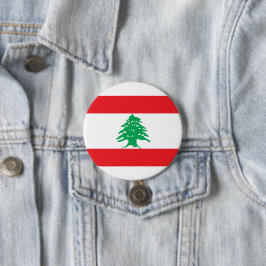 Libanese Vlag (Vlag van Libanon) Ronde Button 7,6 Cm