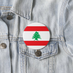 Libanese Vlag (Vlag van Libanon) Ronde Button 7,6 Cm