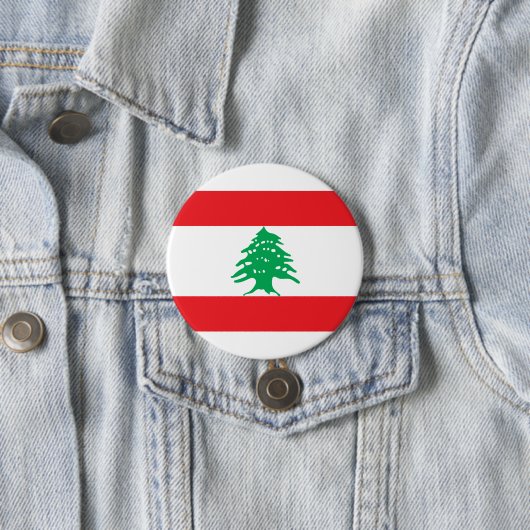 Libanese Vlag (Vlag van Libanon) Ronde Button 7,6 Cm (In situ)