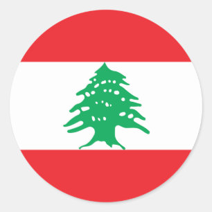 Libanese vlag, vlag van Libanon Ronde Sticker