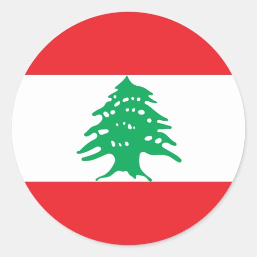 Libanese vlag, vlag van Libanon Ronde Sticker (Voorkant)