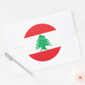 Libanese vlag, vlag van Libanon Ronde Sticker (Envelop)