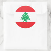 Libanese vlag, vlag van Libanon Ronde Sticker (Tas)