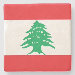 Libanese Vlag (Vlag van Libanon) Stenen Onderzetter