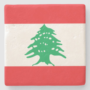 Libanese Vlag (Vlag van Libanon) Stenen Onderzetter