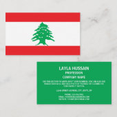 Libanese vlag, vlag van Libanon Visitekaartje (Voorkant / Achterkant)