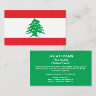 Libanese vlag, vlag van Libanon Visitekaartje