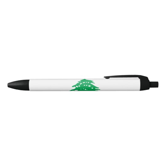 Libanese Vlag (Vlag van Libanon) Zwarte Inkt Pen (Bovenkant)