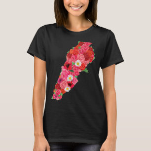 Libanese vlag Vlagerkaart Beiroet Lobnan Lebanese  T-shirt