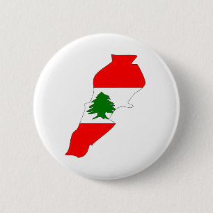 Libanese vlag - volledige grootte ronde button 5,7 cm