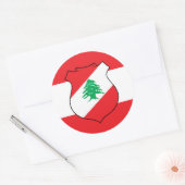 Libanese Vlag & Wapen, Vlag van Libanon Ronde Sticker (Envelop)