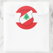Libanese Vlag & Wapen, Vlag van Libanon Ronde Sticker (Tas)