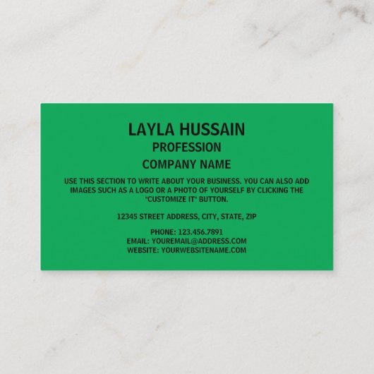 Libanese Vlag & Wapen, Vlag van Libanon Visitekaartje (Achterkant)