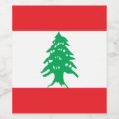 Libanese vlag wijn etiket (Enkel label)
