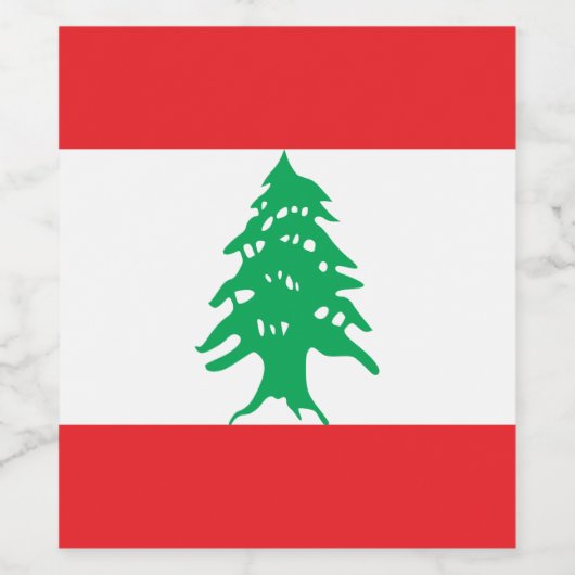 Libanese vlag wijn etiket (Enkel label)
