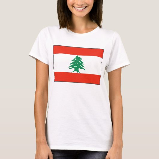 Libanese vlag x kaart T-Shirt (Voorkant)