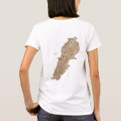 Libanese vlag x kaart T-Shirt (Achterkant)