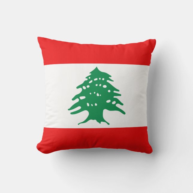 Libanese vlag x vlaggenpiloot kussen (Voorkant)