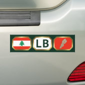 Libanese vlaggenkaartcode Bumpersticker (Op auto)