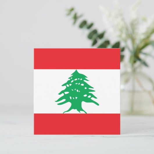 Libanese vlaggenuitnodiging kaart (Staand voorkant)