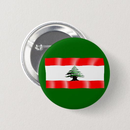 Libanese Waving Flag Button (Voorkant /achterkant)