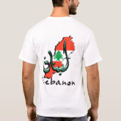 Libanon 3D kleine logo tweetalige Mannen T-Shirt (Achterkant)