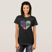 Libanon Amerikaans Geteeld Hart USA Patriottisch E T-shirt (Voorkant volledig)