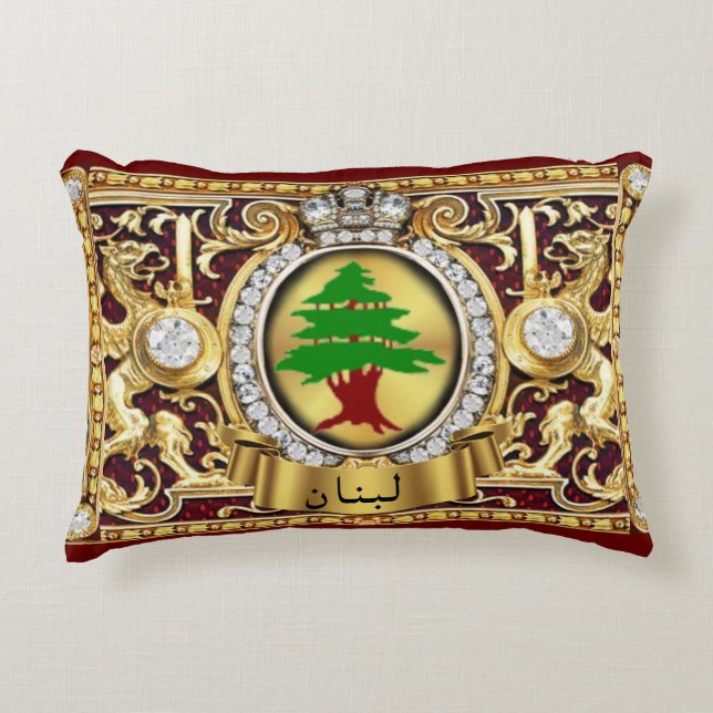Libanon (Arabische letters) Accentcadeaukussen Accent Kussen (Voorkant)