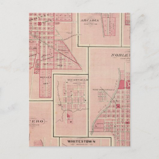 Libanon, Boone Co. met Arcadia, Zionsville Briefkaart (Voorkant)