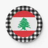 Libanon-Bord, buffelpleister en Libanese vlag Papieren Bordje (Voorkant)