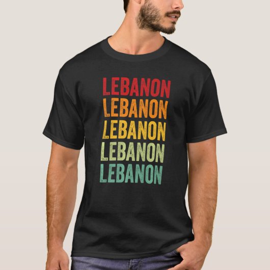 Libanon County Pennsylvania Rainbow Text T-shirt (Voorkant)