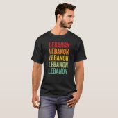 Libanon County Pennsylvania Rainbow Text T-shirt (Voorkant volledig)