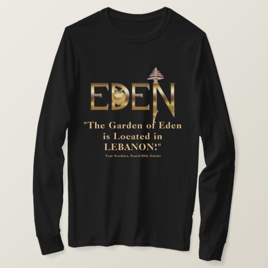 "Libanon, de oorspronkelijke tuin van Eden" T-shirt (Design voorkant)