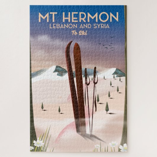 Libanon en Syrië Mt Hermon Ski Legpuzzel (Verticaal)