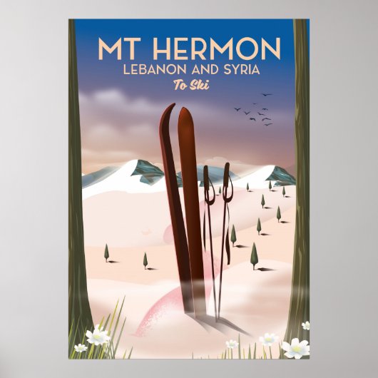 Libanon en Syrië Mt Hermon Ski Poster (Voorkant)