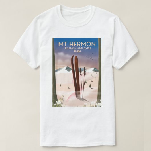 Libanon en Syrië Mt Hermon Ski T-shirt (Design voorkant)