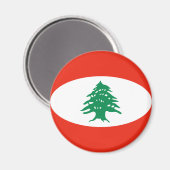 Libanon Fisheye Vlag Magneet (Voorkant / Achterkant)