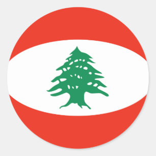 Libanon Fisheye Vlag Sticker