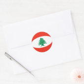 Libanon Fisheye Vlag Sticker (Envelop)