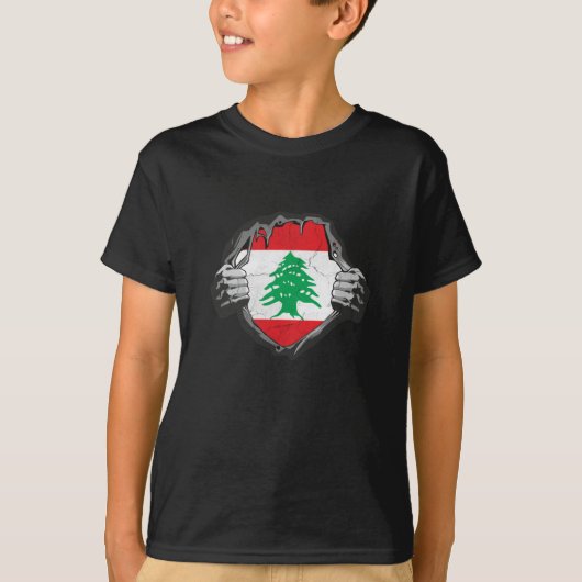 Libanon Flag Proud Support Beiroet T-shirt (Voorkant)