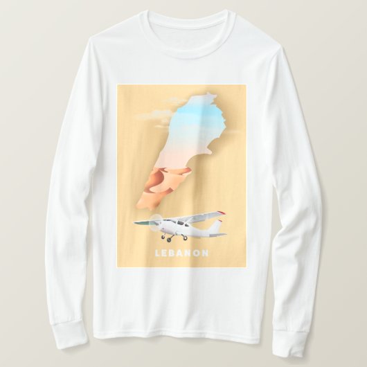 Libanon geïllustreerde kaart reisposter t-shirt (Design voorkant)