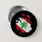 Libanon Geripte vlag Ronde Button 7,6 Cm (Voorkant /achterkant)