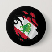 Libanon Geripte vlag Ronde Button 7,6 Cm (Voorkant)
