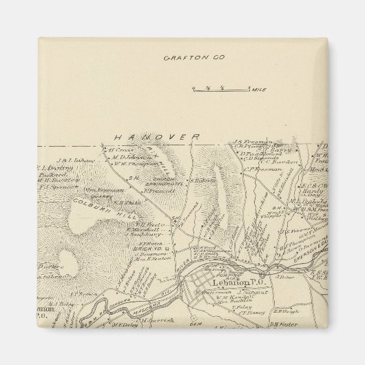 Libanon, Grafton Co. Magneet (Voorkant)