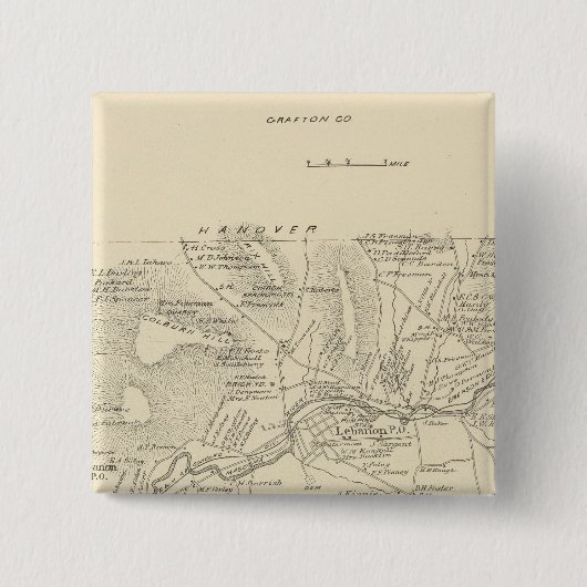 Libanon, Grafton Co. Vierkante Button 5,1 Cm (Voorkant)
