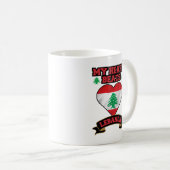 Libanon Hart Vlag Liefde Trots Steun Vrijheid Koffiemok (Voorkant rechts)