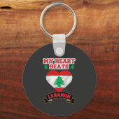 Libanon Hart Vlag Liefde Trots Steun Vrijheid Sleutelhanger (Voorkant)